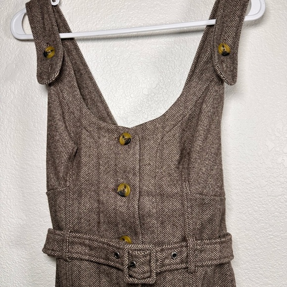 Free People Belong Together Herringbone Pinafore Minidress Women's Small - Picture 5 of 9